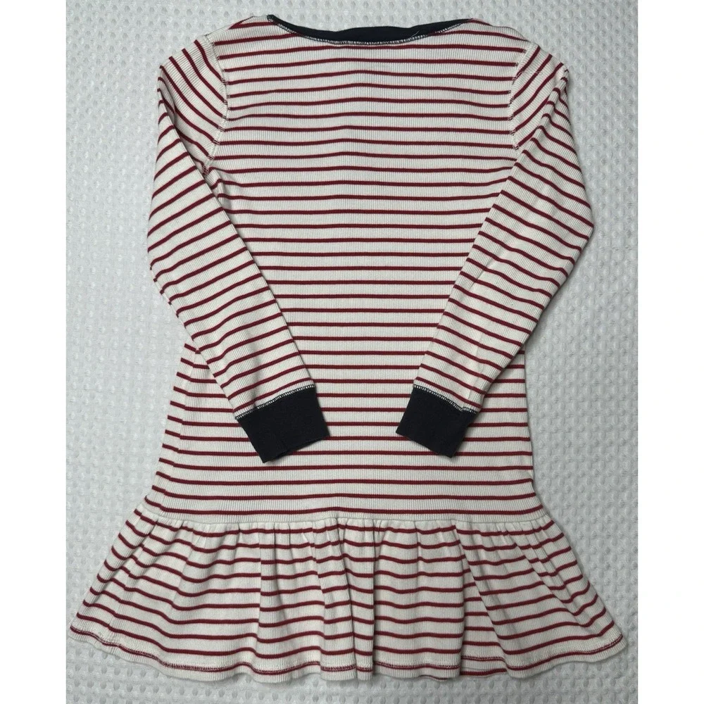 Girls POLO Ralph Lauren Henley Long Sleeve Striped Dress 6X Drop Waist Nautical